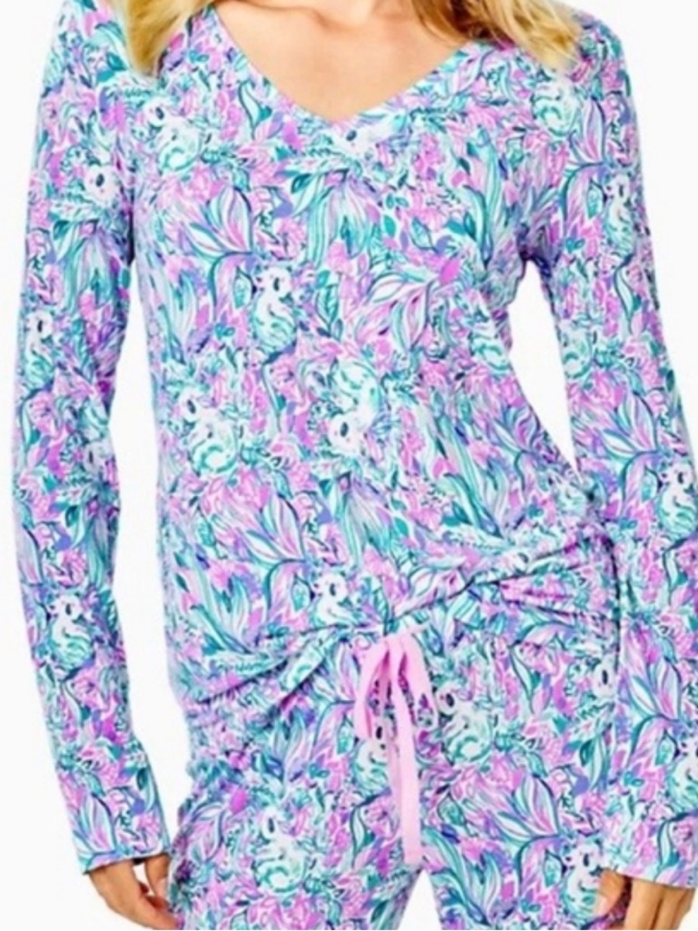 Lilly Pulitzer purple floral lounger top size small nwot